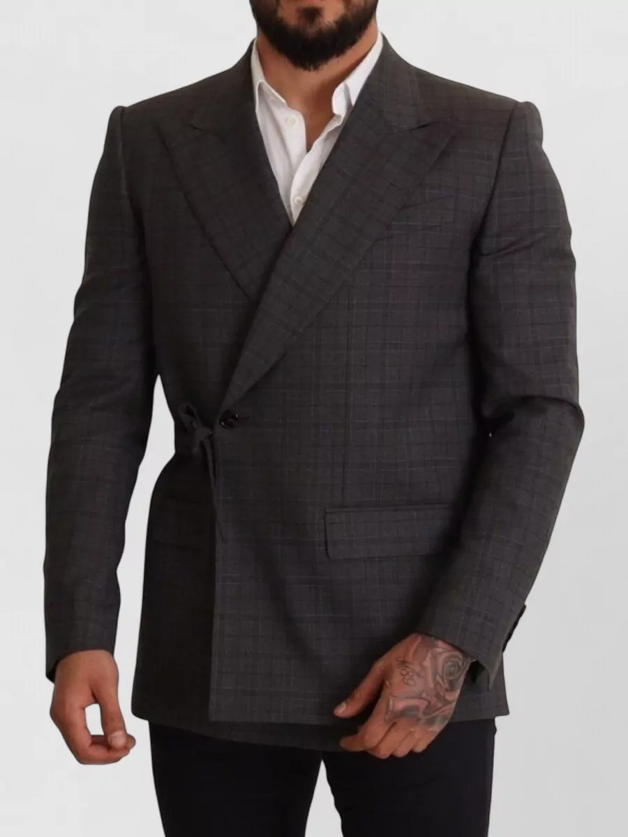 Dolce&Gabbana Wool Checked Slim-Fit Double-Breasted Blazer