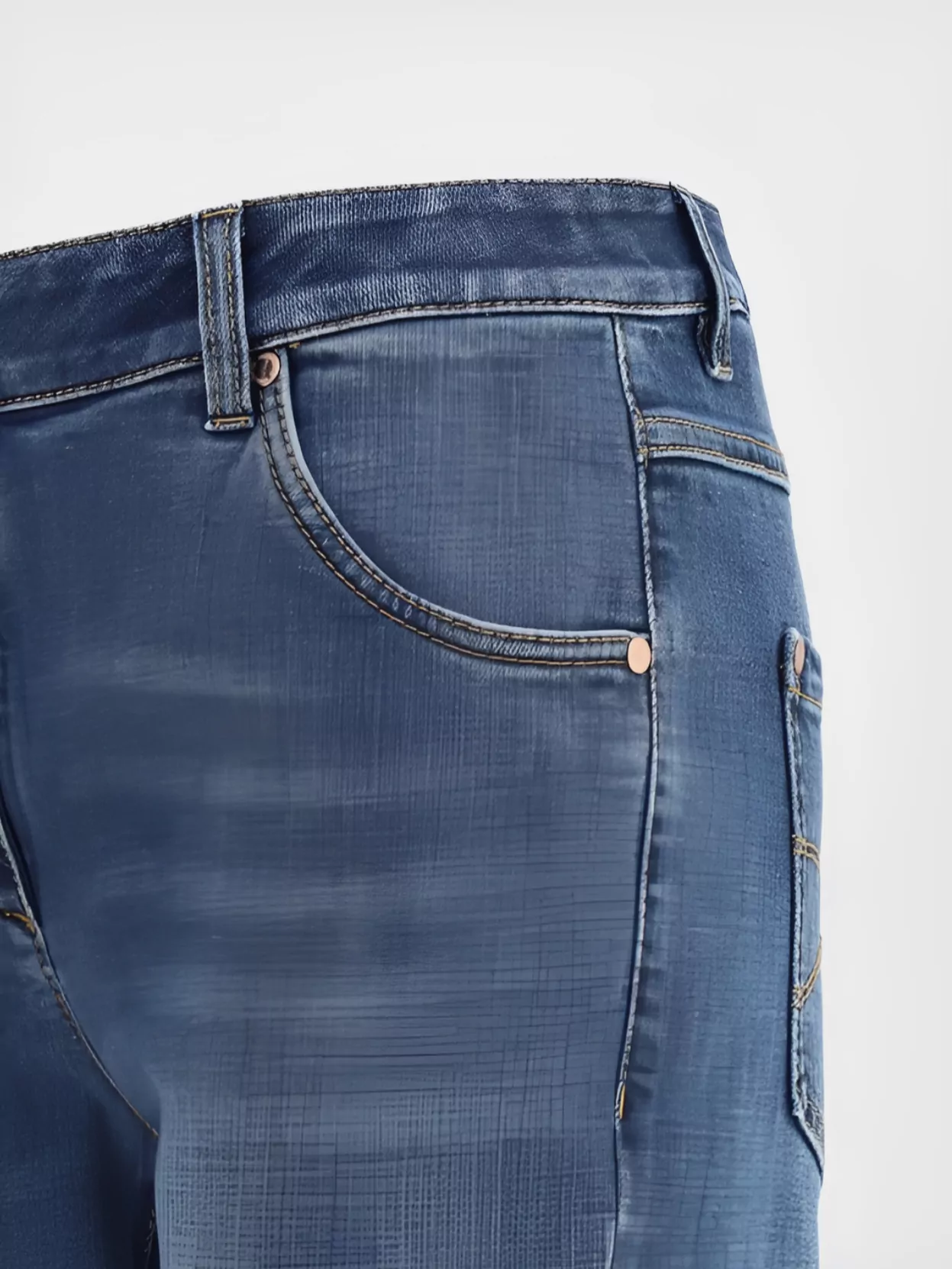 Brunello Cucinelli Embellished Skinny Cotton Jeans With Contrast Stitching In Blue