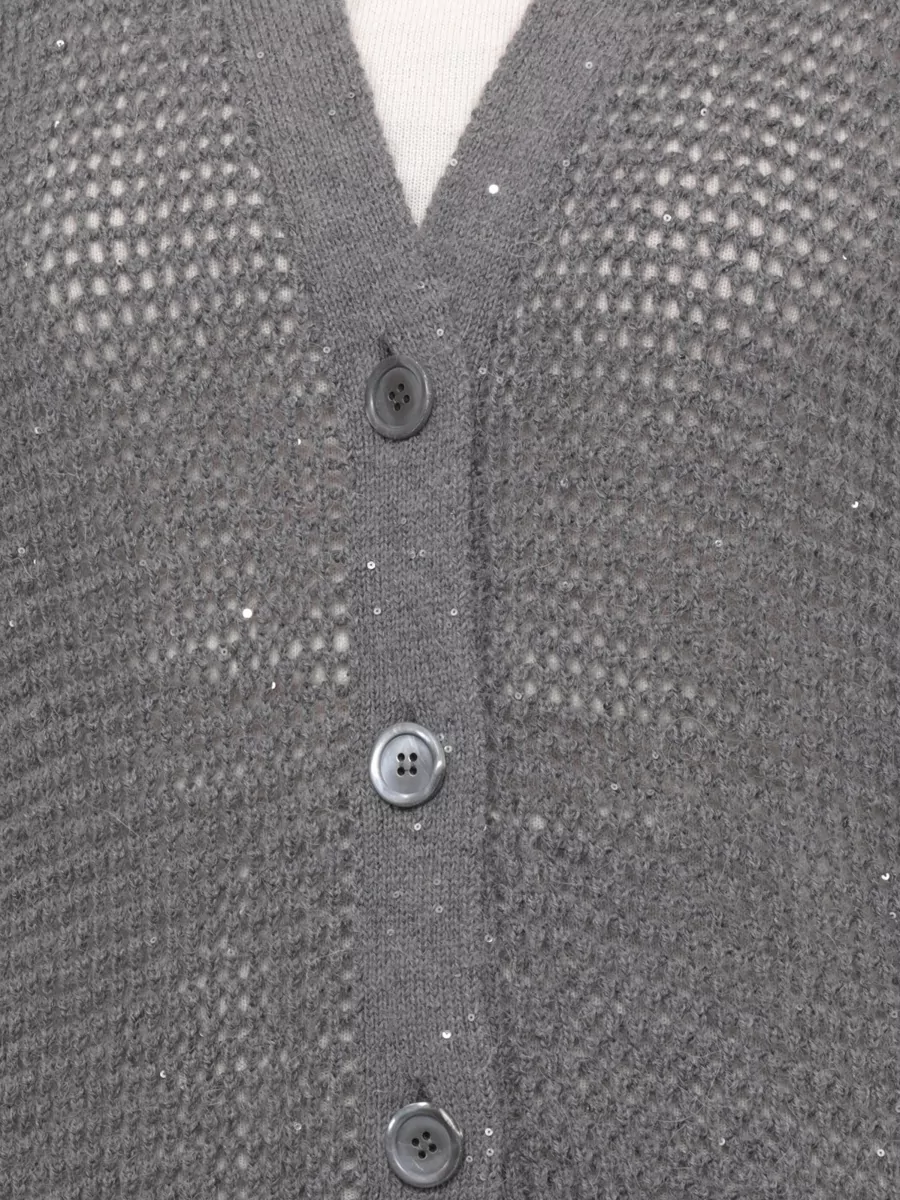 Peserico Ribbed Sequin Cardigan