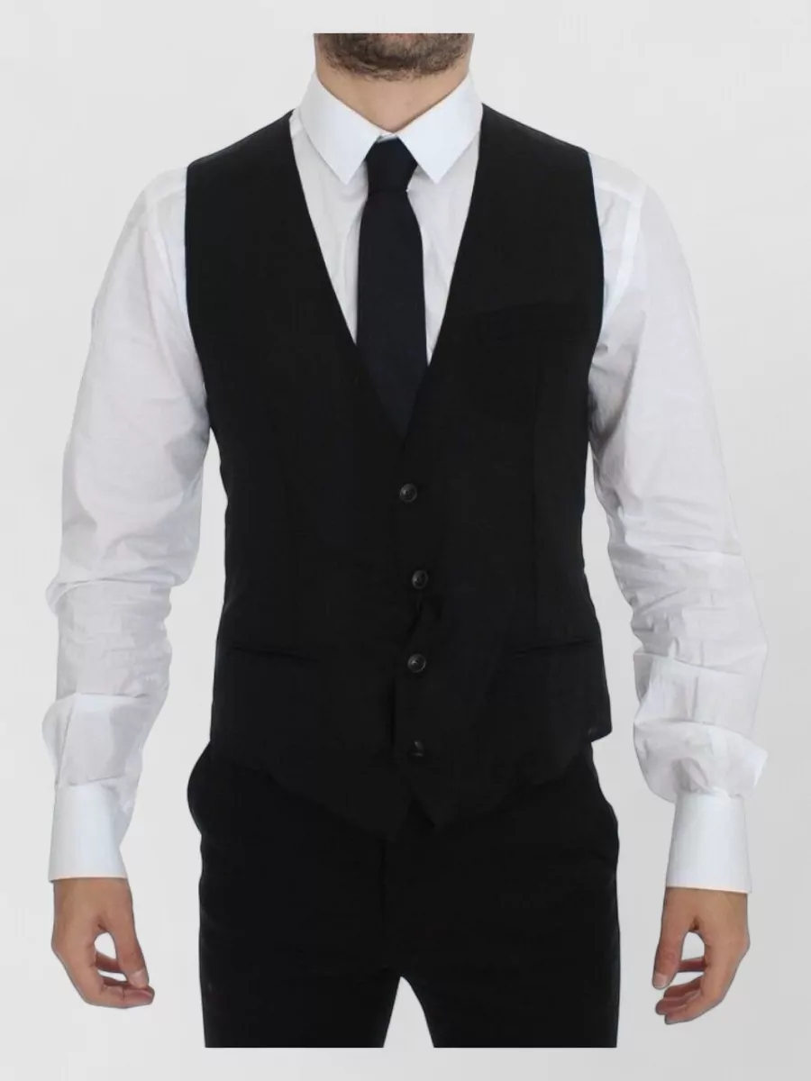 Dolce&Gabbana Wool v-neck dress waistcoat
