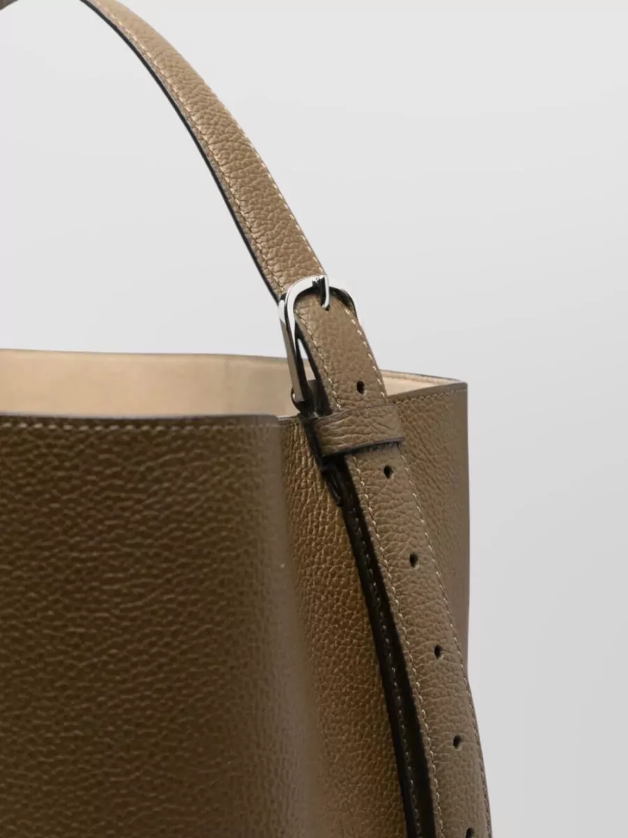 Totême Grained Leather Belted Tote Shoulder Bag