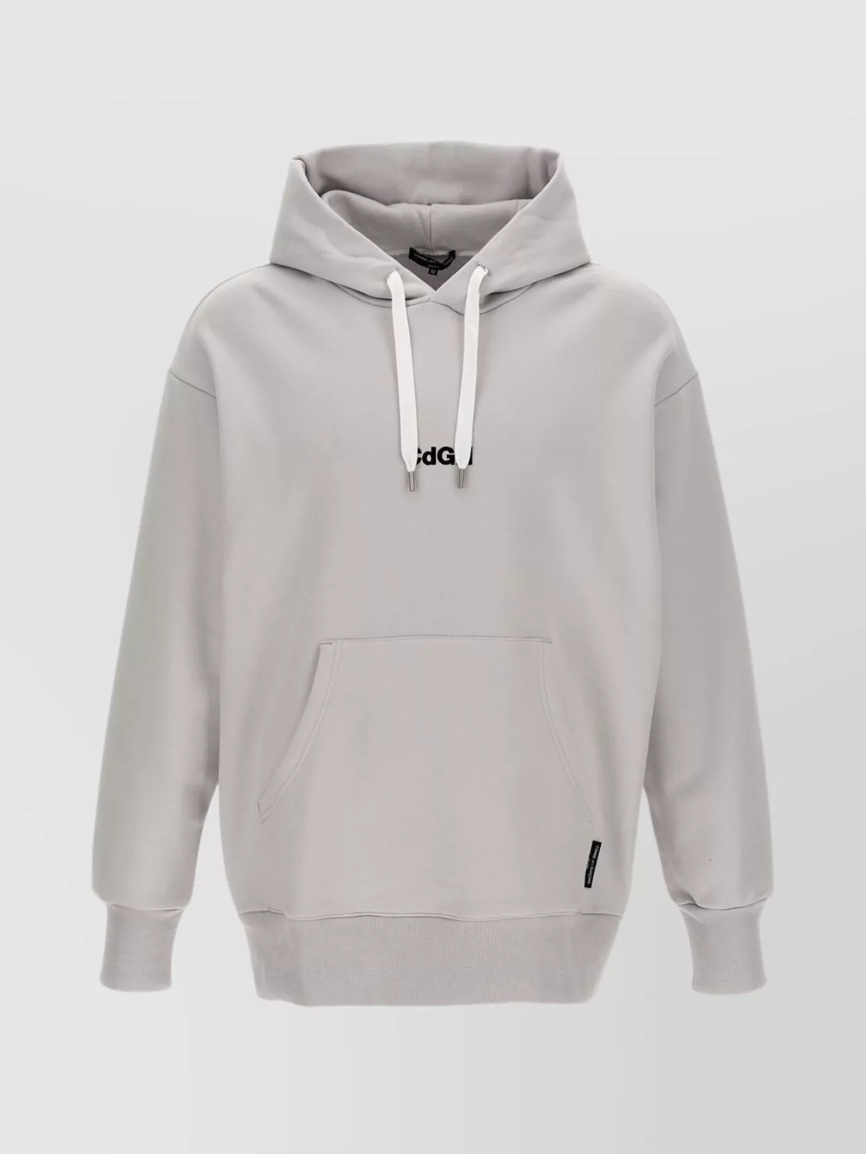 Comme Des Garçons Patched Hoodie With Hood And Pocket In Gray