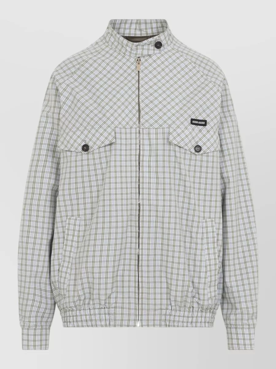 Miu Miu Checked oversized single breasted jacket
