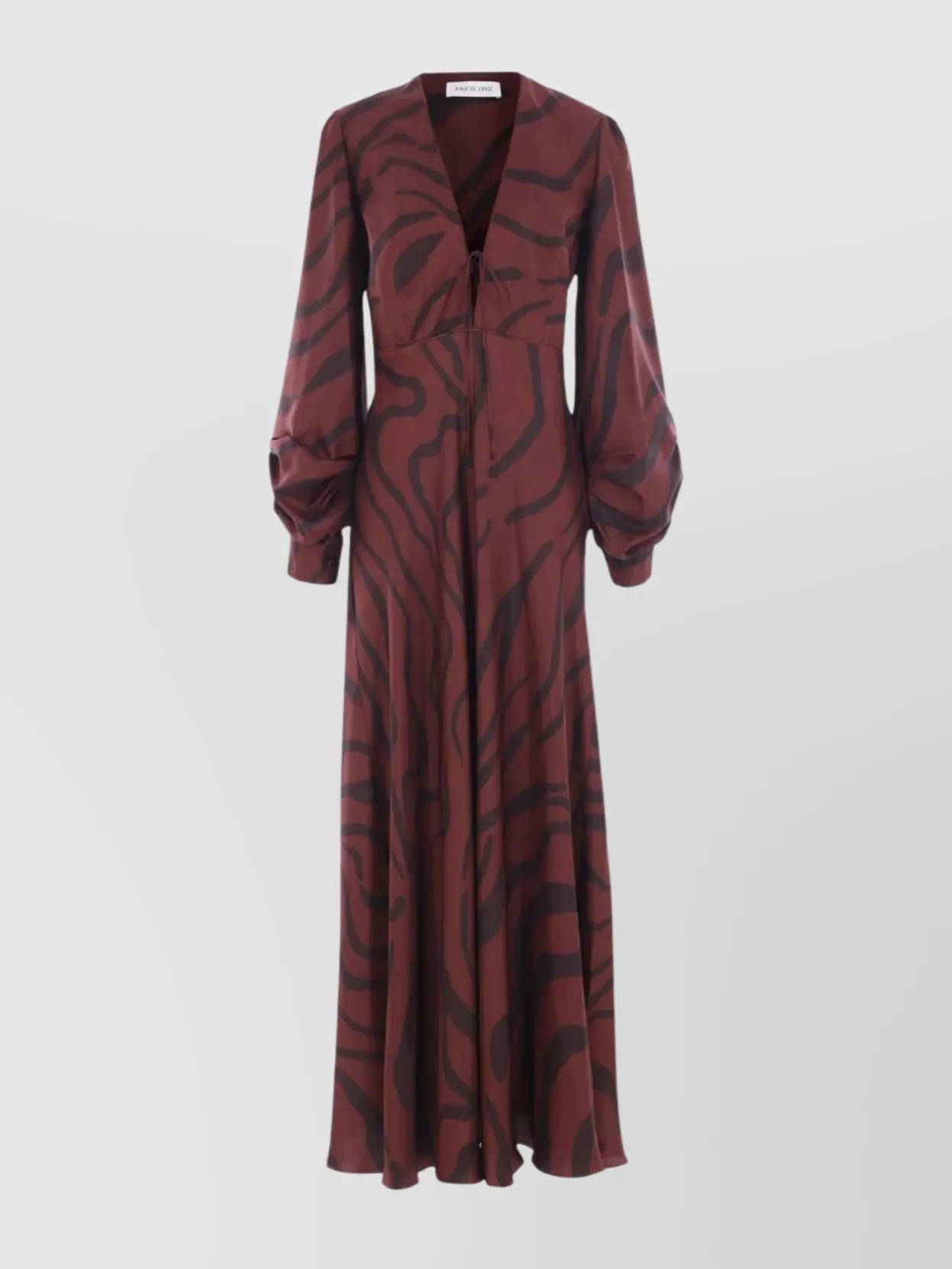 Raquel Diniz Zebra Print Maxi Dress With Knotted Straps In Brown