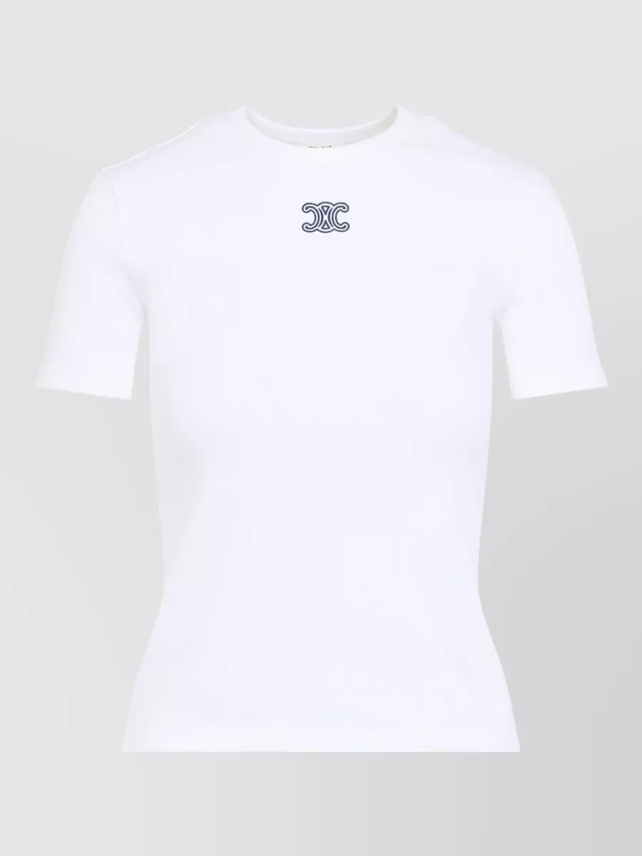Celine Short Sleeve Crew Neck T-shirt Design In White