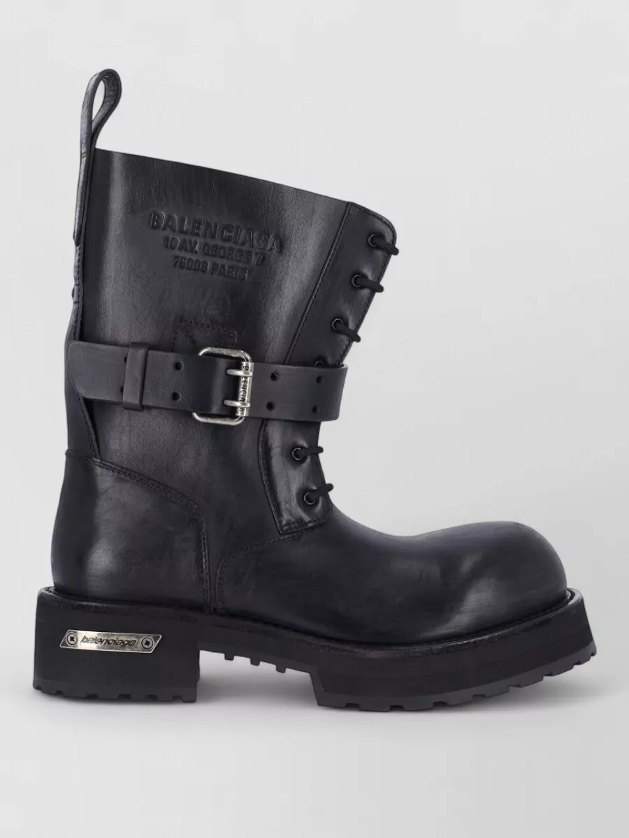 Balenciaga leather lace-up ankle boots