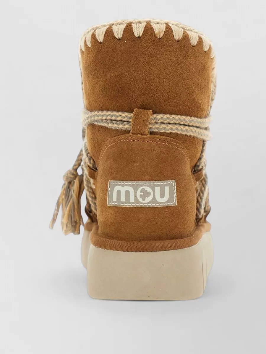 Mou Leather Platform Ankle Boots