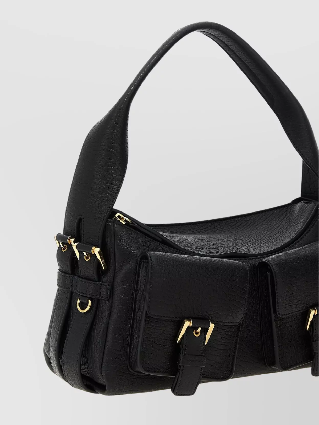 Mulberry Buckle Detail Front Pockets Top Handle Shoulder Bag