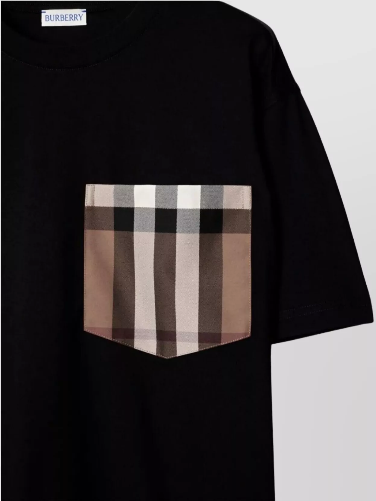 Burberry Check Pocket Crew Neck T-Shirt