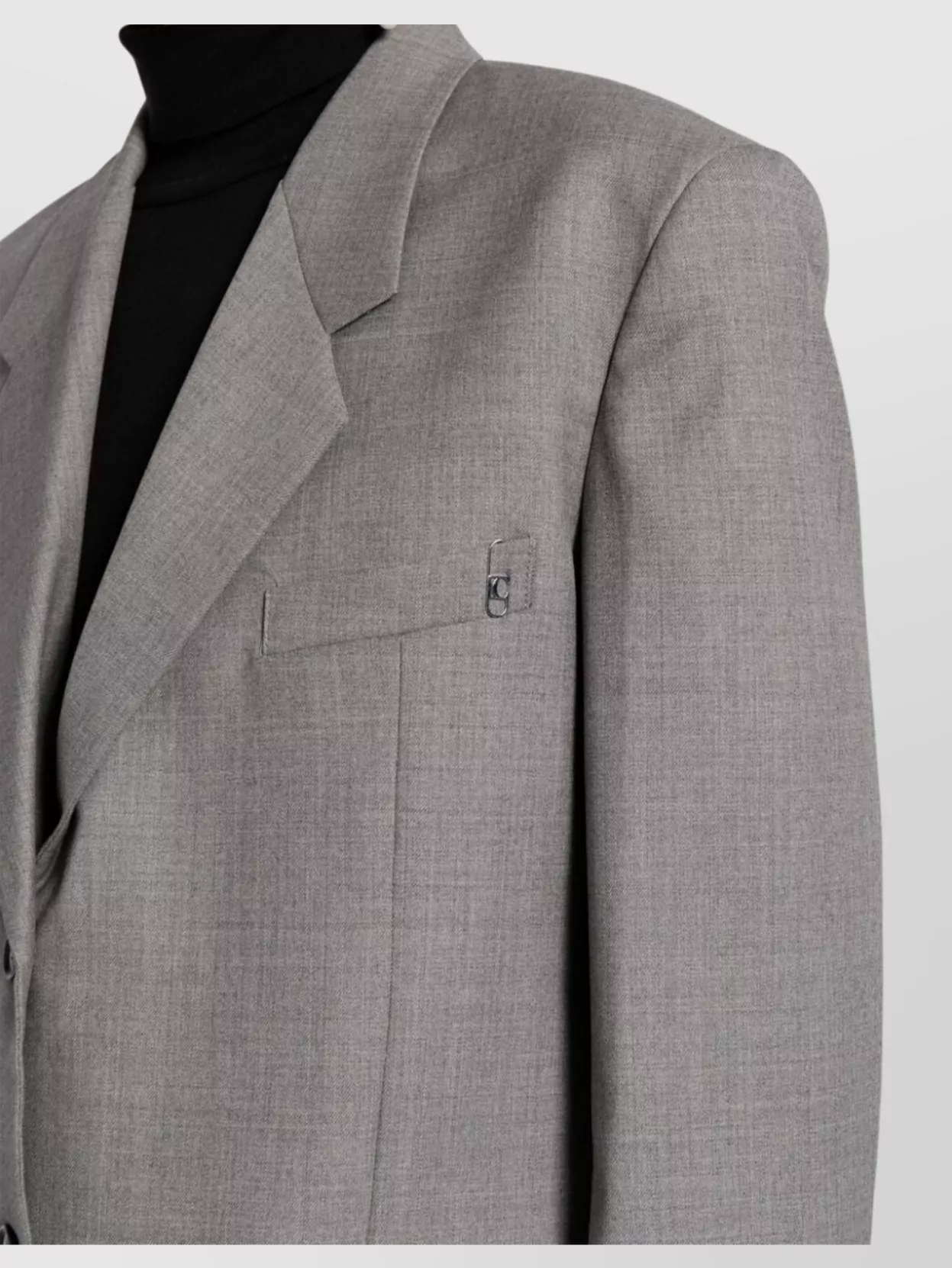 Low Classic Tailored Suit Jacket With Notched Lapels