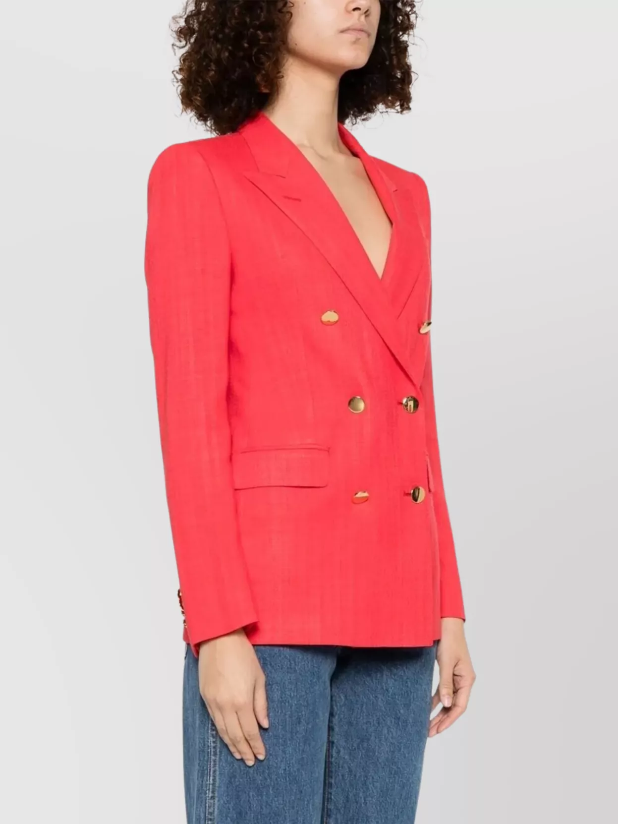 Tagliatore Women's Double-breasted Jacket Gold Buttons In Red