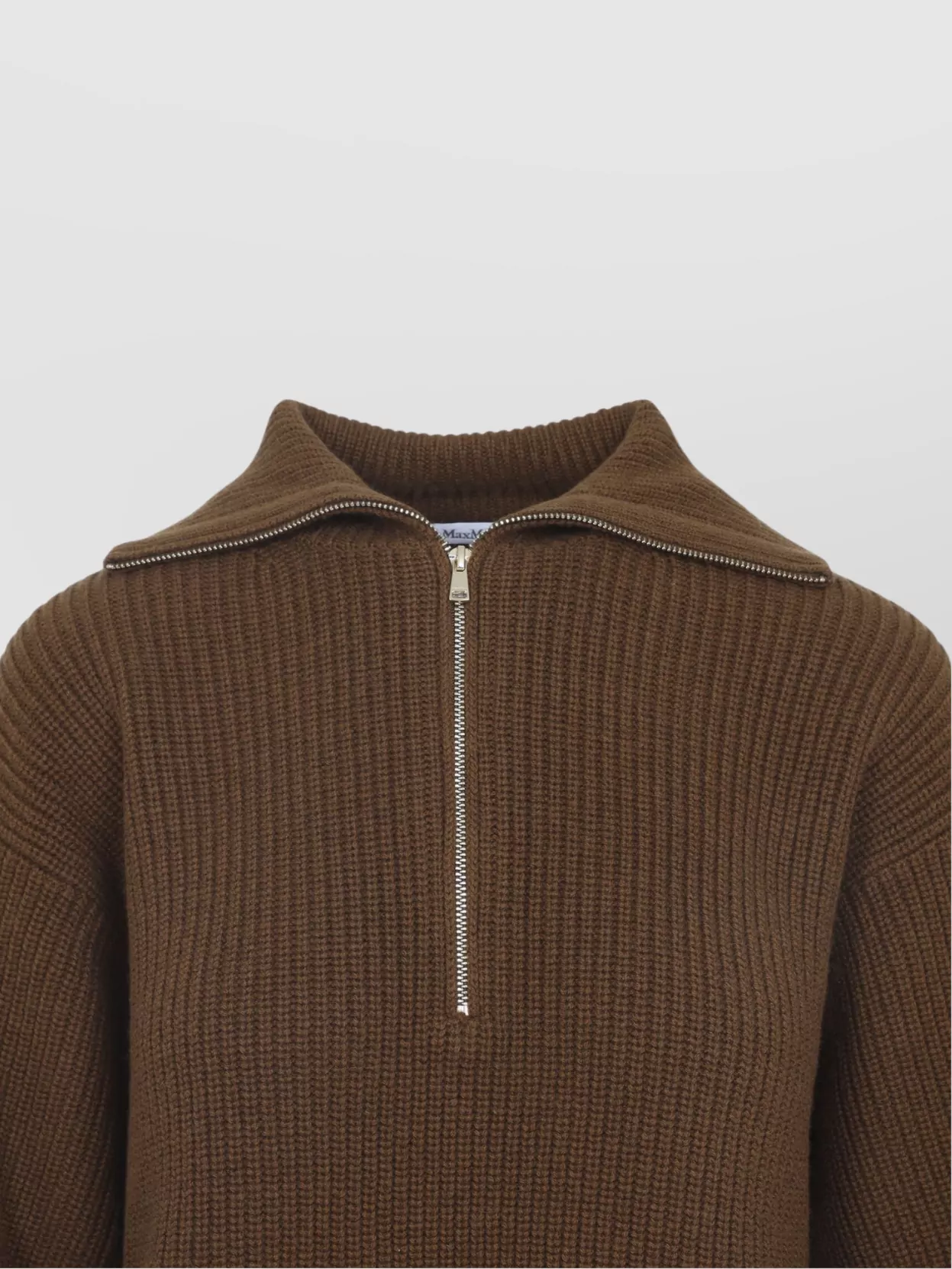 Max Mara Half Zip Knit High Collar