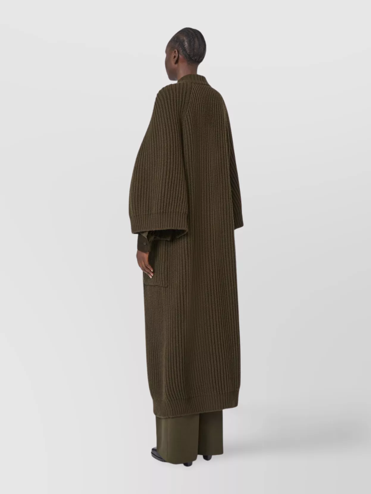 Max Mara Long Knit Cardigan Patch Pockets