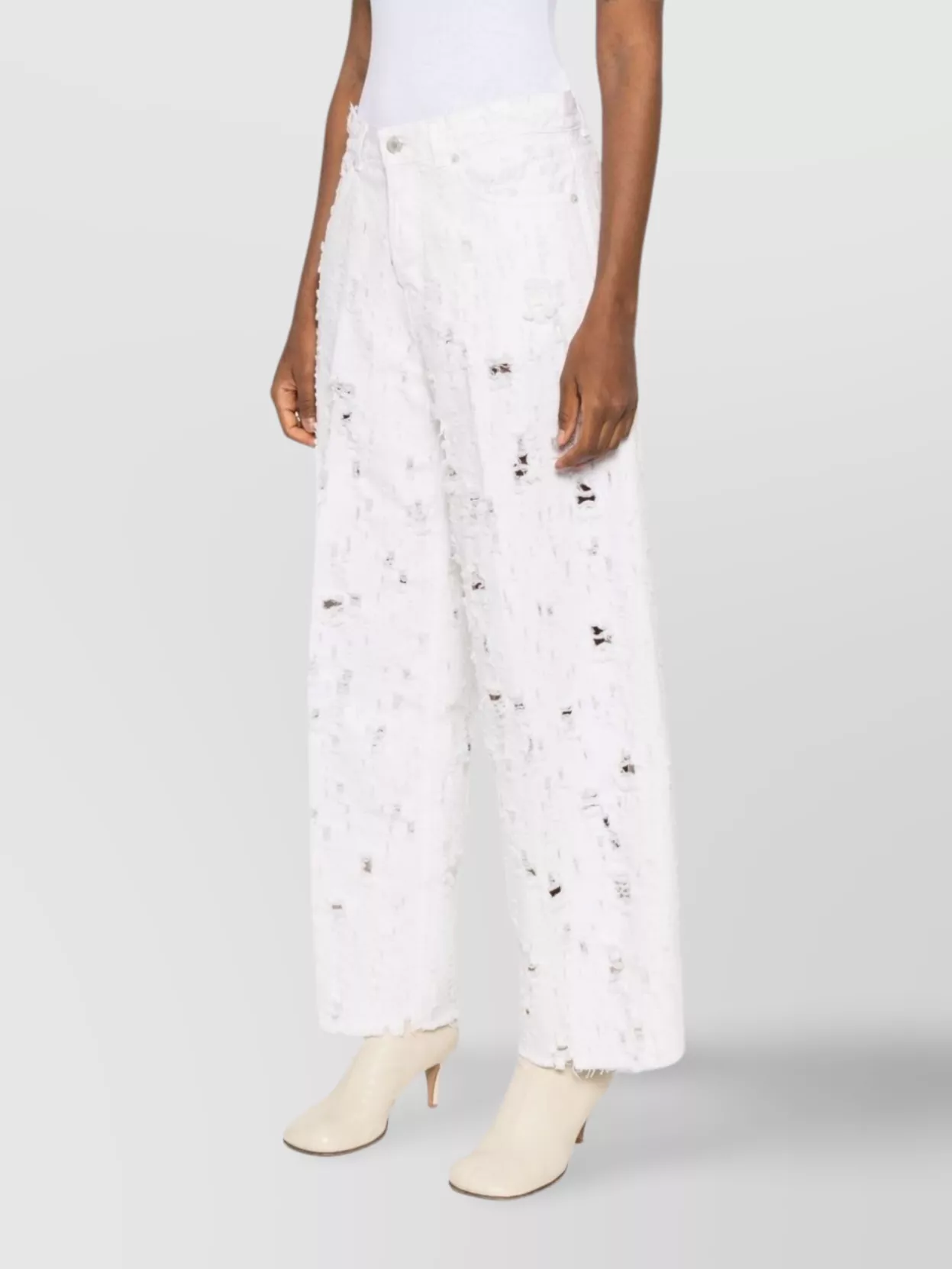 Shop Haikure Distressed Wide Leg Jeans With Belt Loops