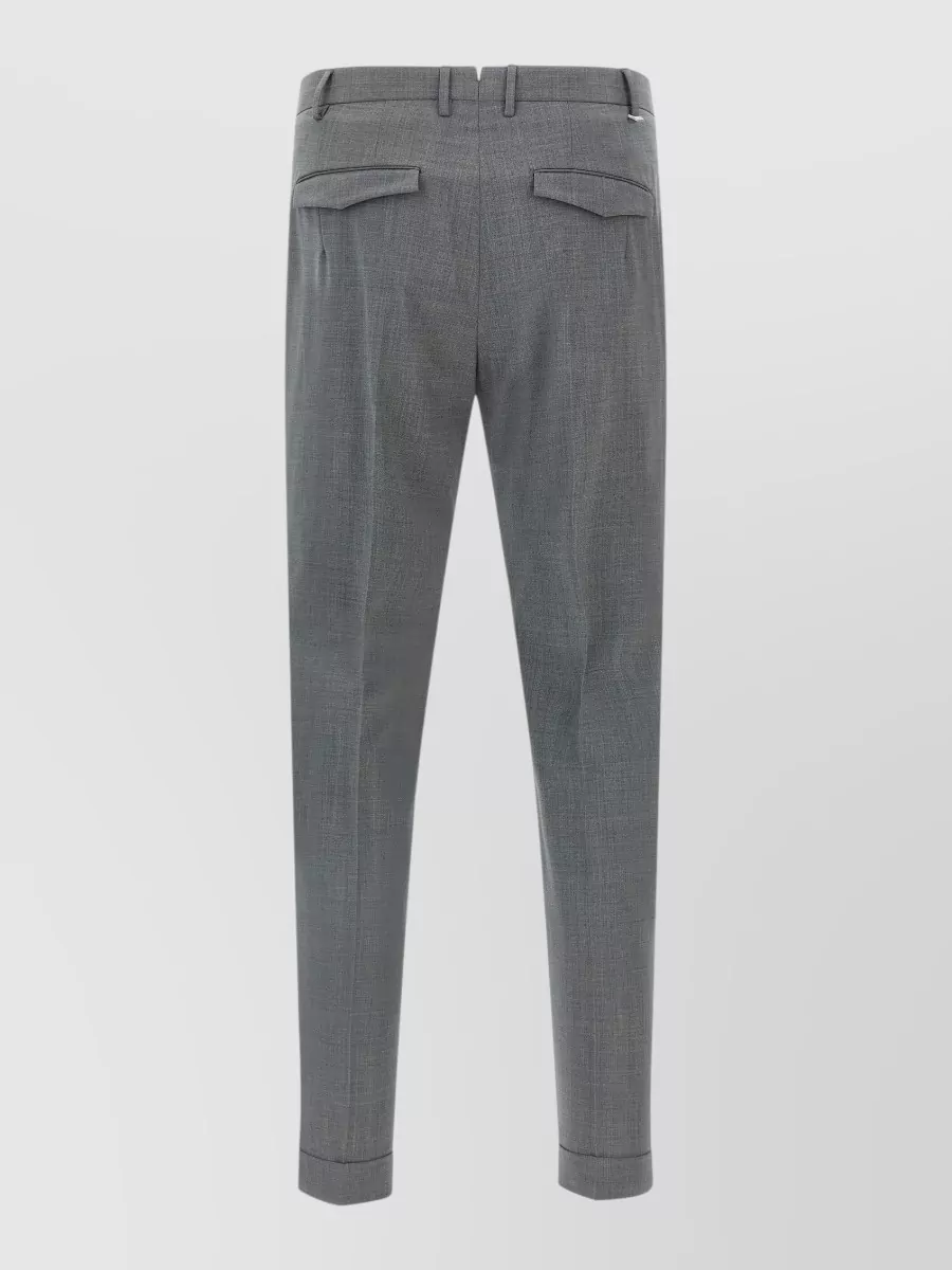 Pt Torino Virgin Wool Melange Mid-Rise Tailored Trousers
