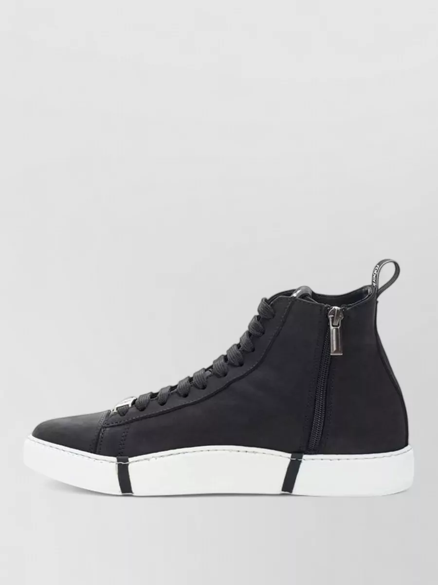 Roberto Cavalli Suede Leather High-Top Lace-Up Sneakers