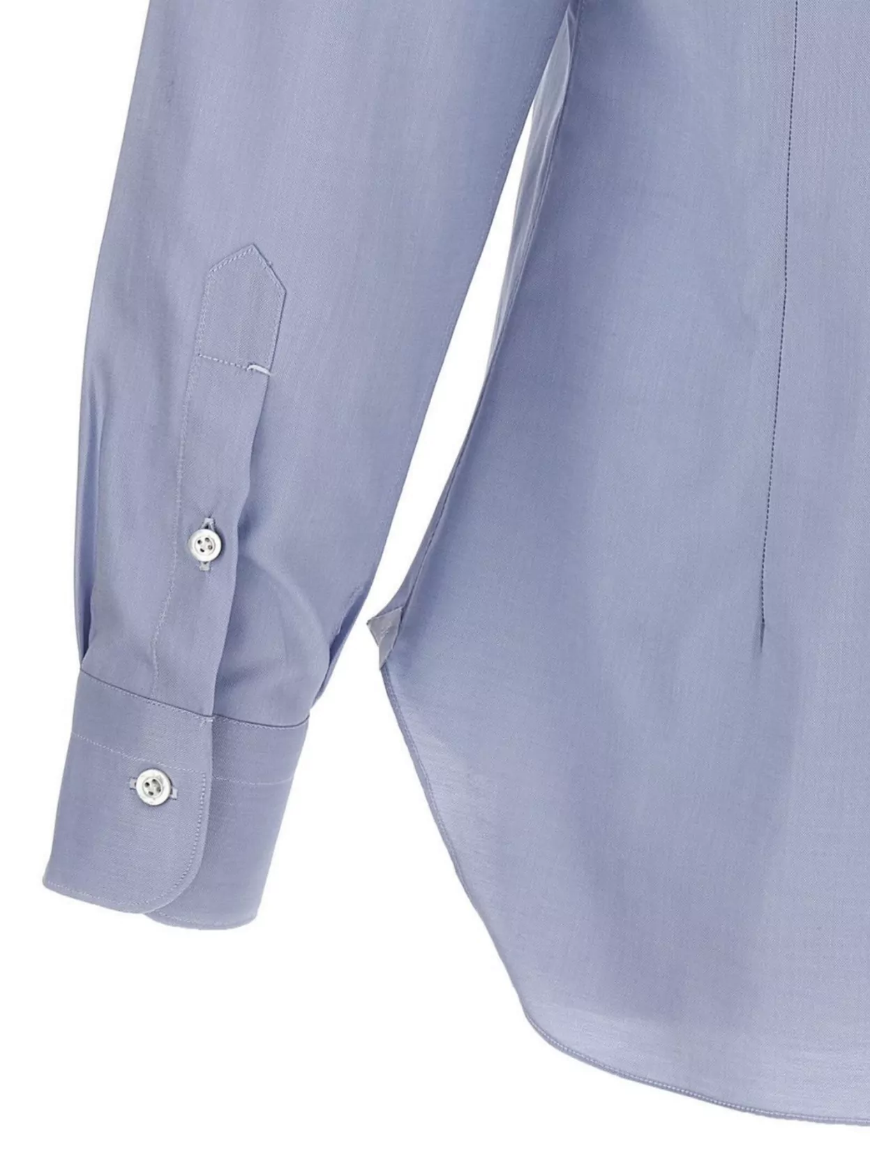 Barba Collared Shirt With Buttons And Curved Hem