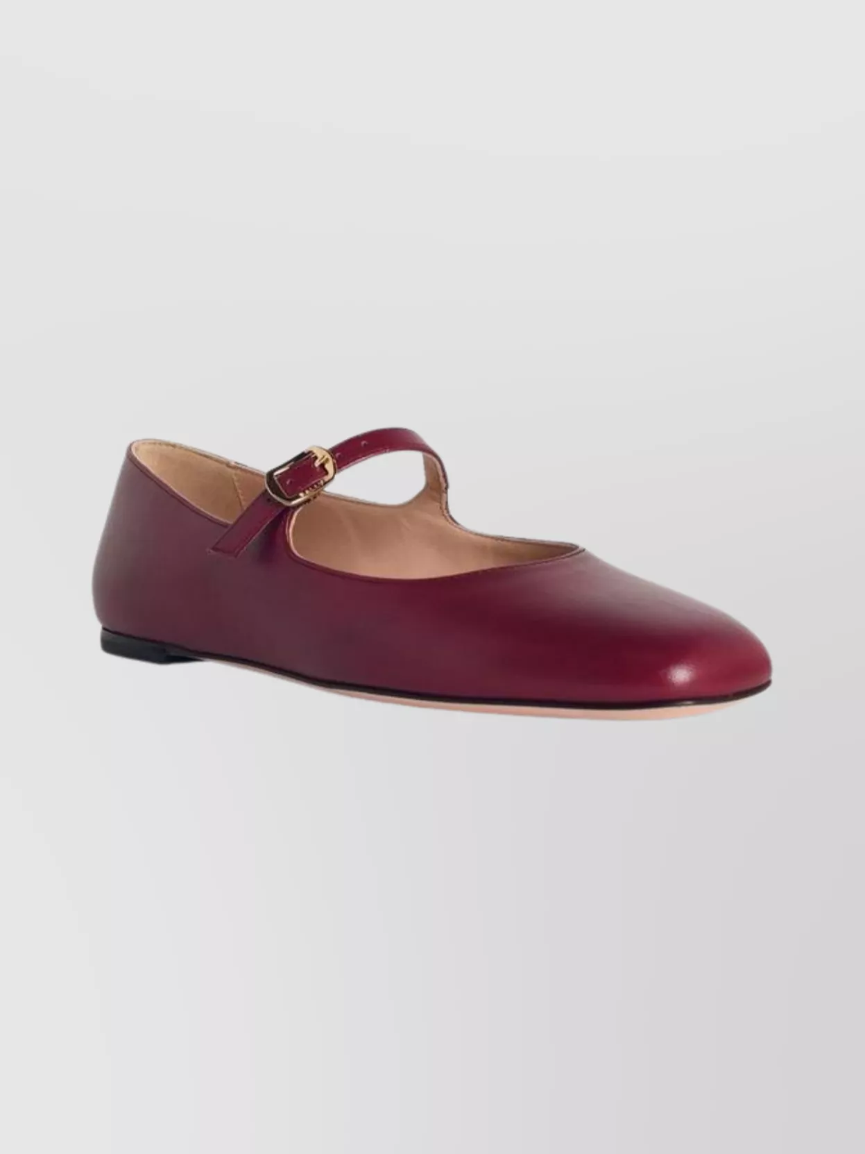 Bally Round Toe Leather Ballet Flats In Burgundy