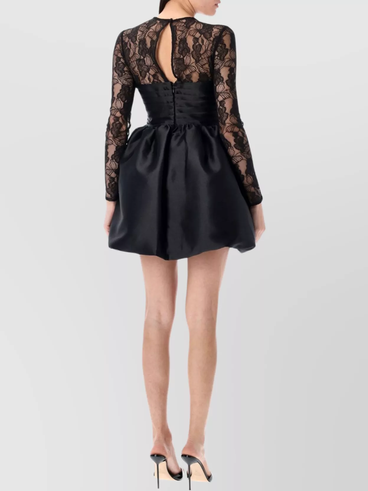 self-portrait pleated taffeta mini dress self-portrait - Cream Taffeta Diamante Mini Dress