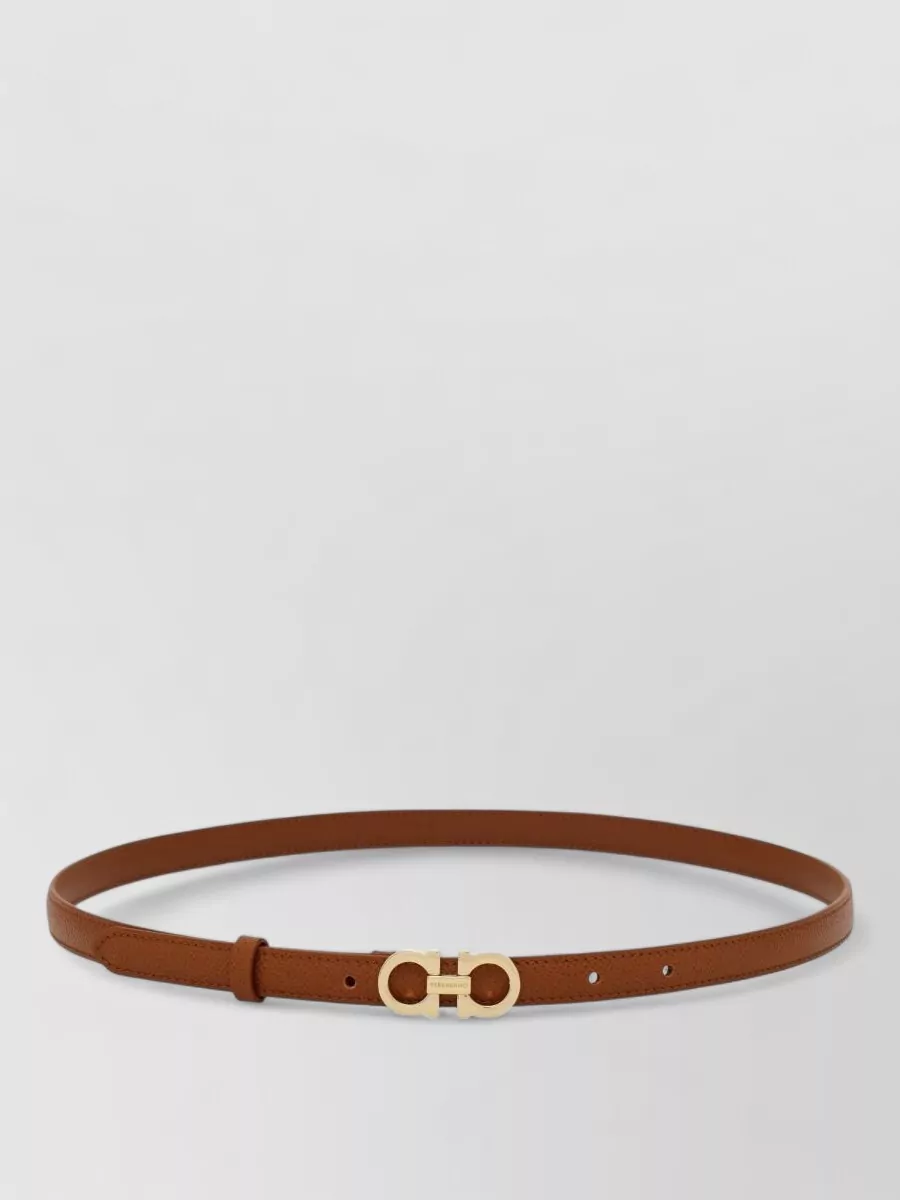 Ferragamo hammered leather slim belt