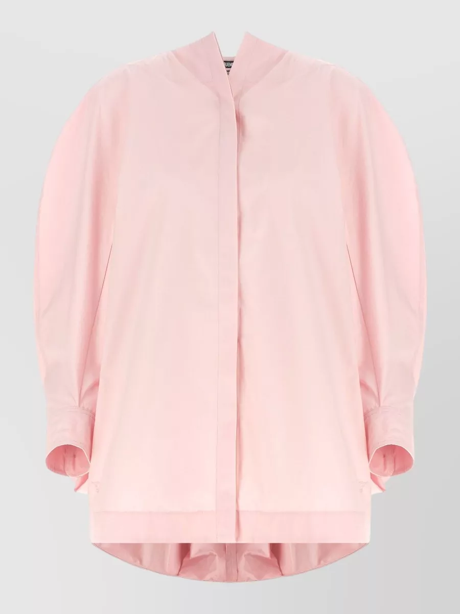 Jacquemus cotton boat neck draped asymmetric shirt