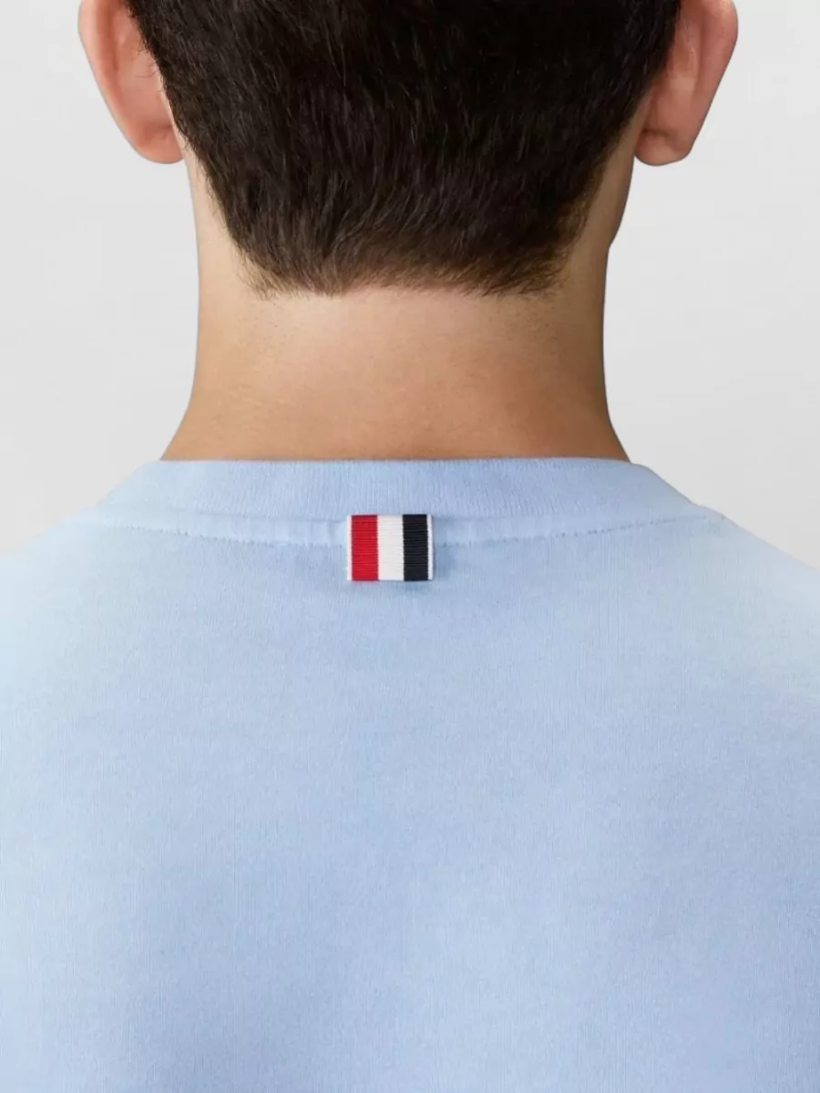 Thom Browne Short Sleeve Jersey T-Shirt Rib Cuff Stripes