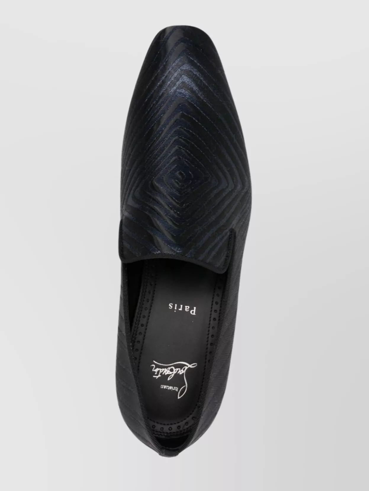 Christian Louboutin Loafers With Geometric Pattern And Textured Finish In Black