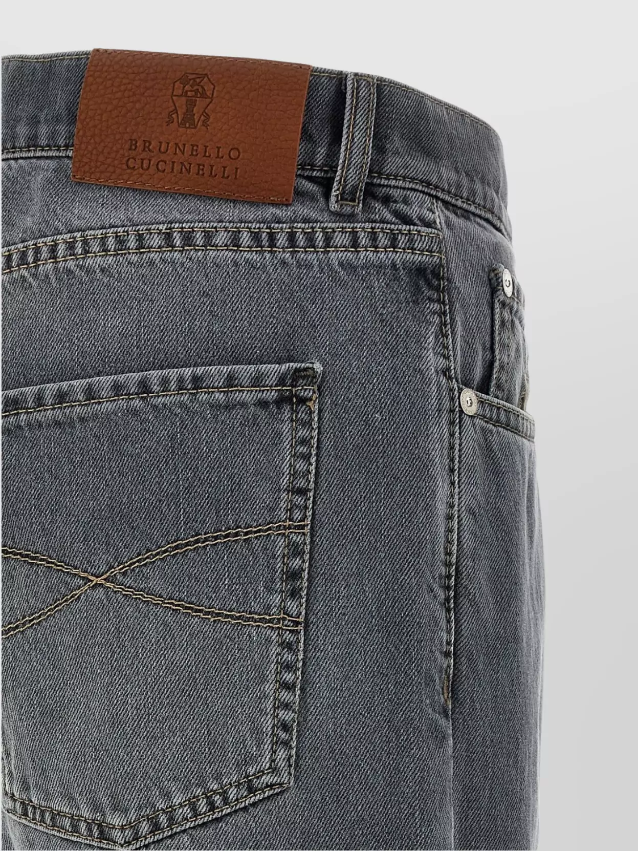 Brunello Cucinelli Dyed Jeans With Rolled Cuffs And Belt Loops