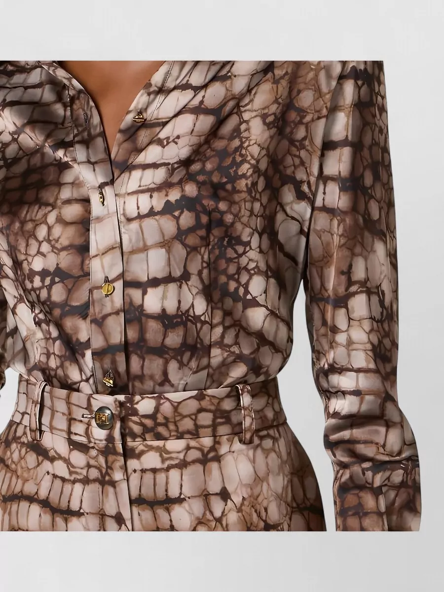 Elisabetta Franchi Patterned Shirt Long Sleeves Collared Neck