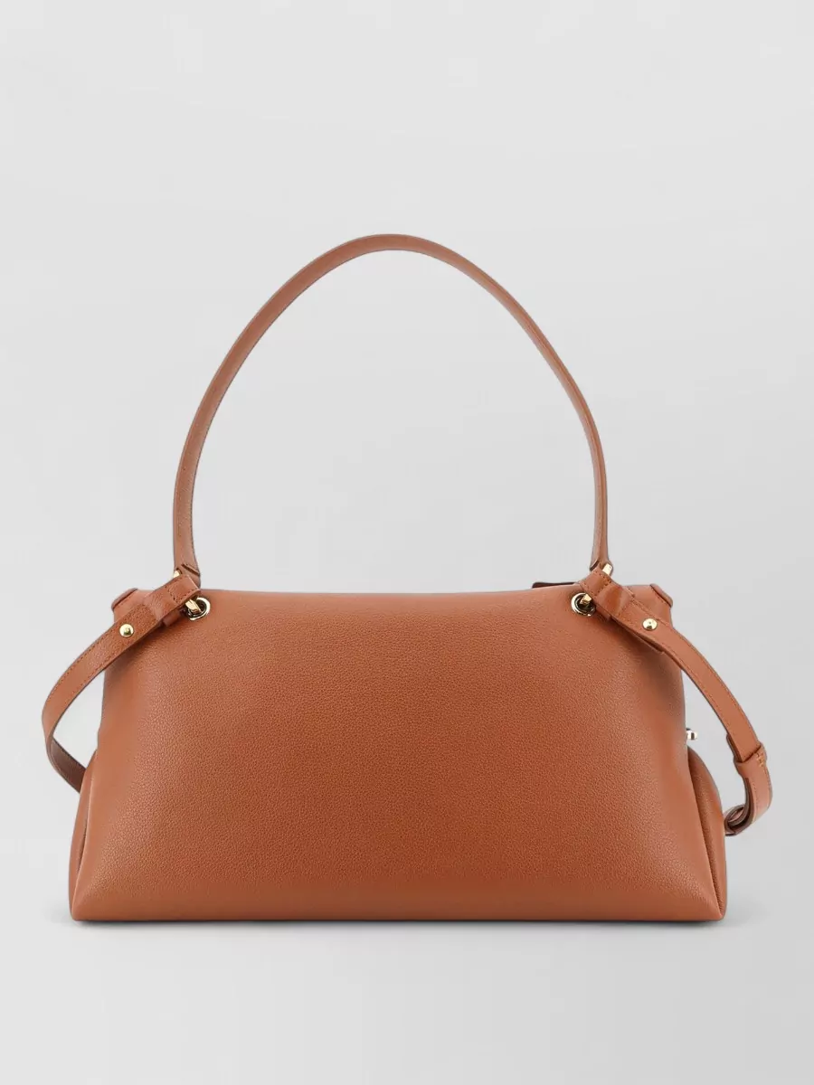 Ferragamo gancini leather clutch bag