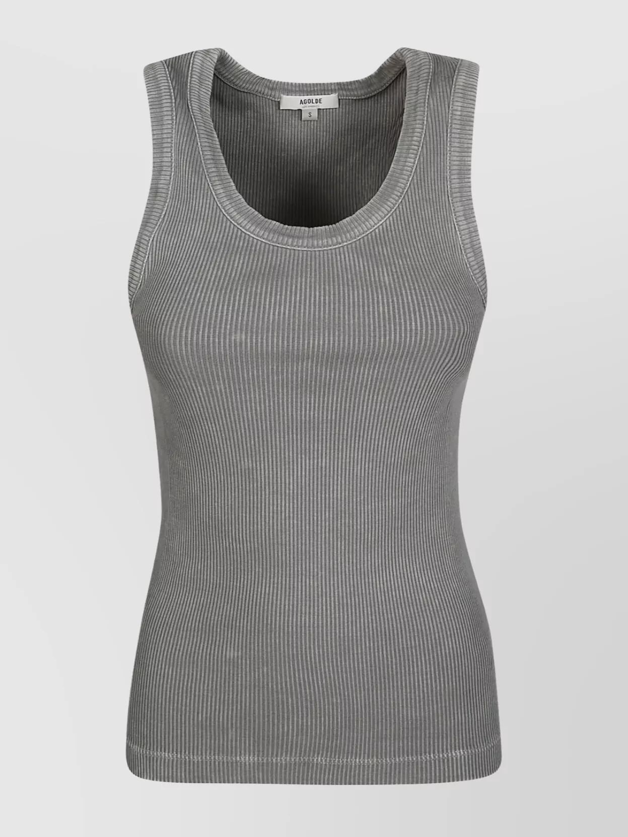 Shop Agolde Sleeveless Ribbed Tank With Fitted Silhouette
