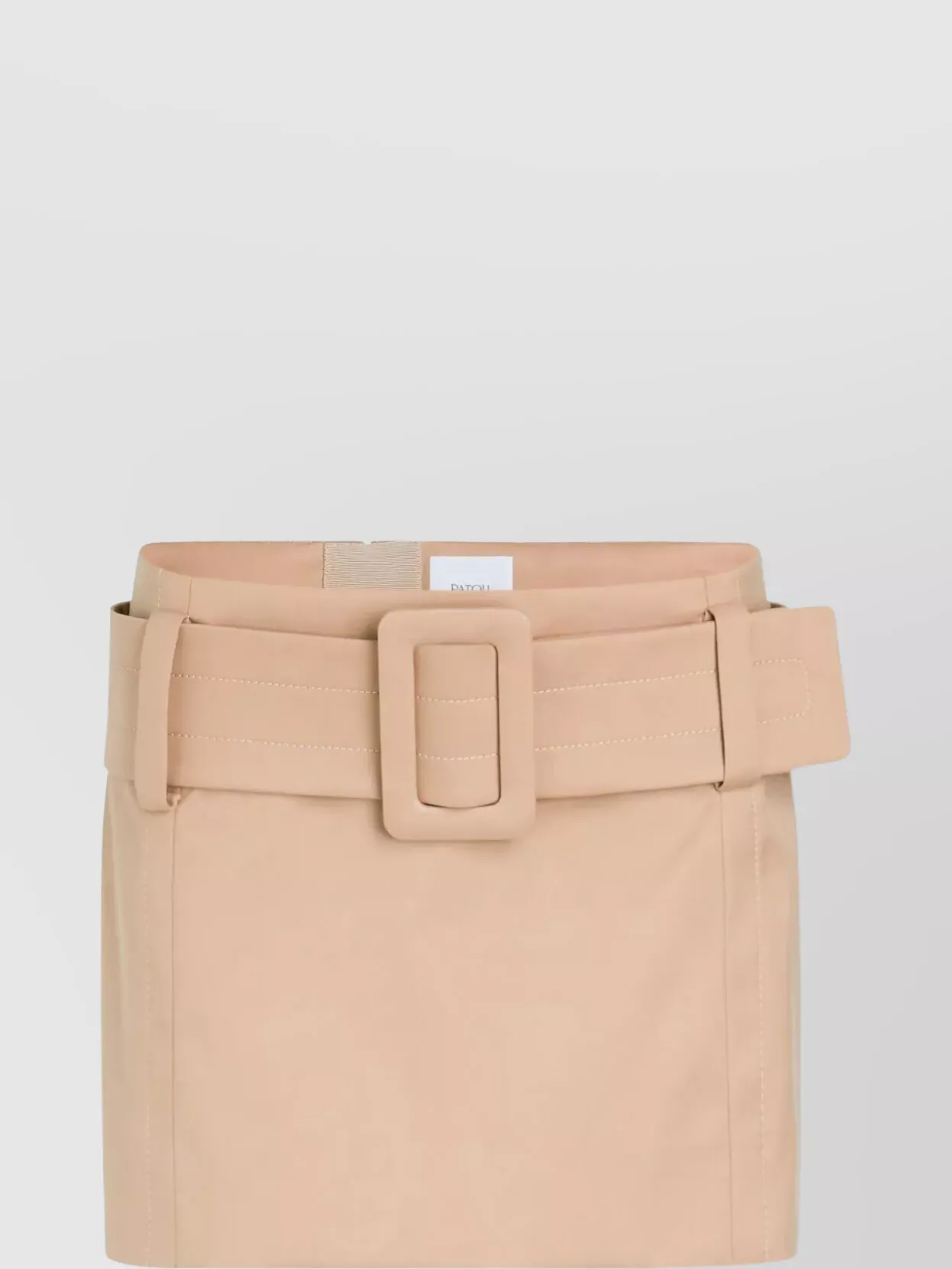 Patou High Waist Buckle Detail Mini Skirt