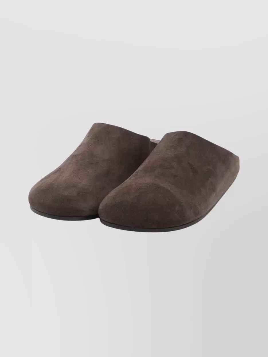The Row Hudson Suede Leather Slide Sandal