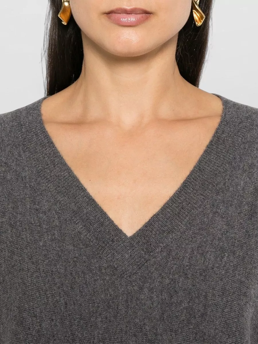 Lisa Yang Cashmere Ribbed V-Neck Sweater
