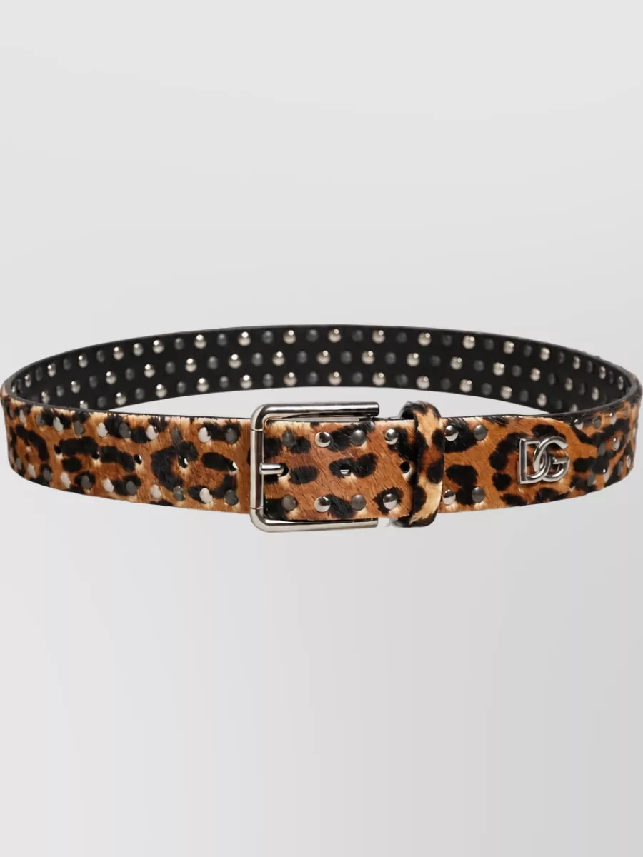 Dolce&Gabbana Calf Hair Studded Belt