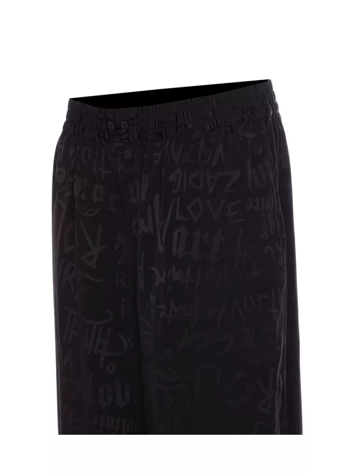 ZADIG & VOLTAIRE FLARED TROUSERS DRAWSTRING ALL-OVER PRINT