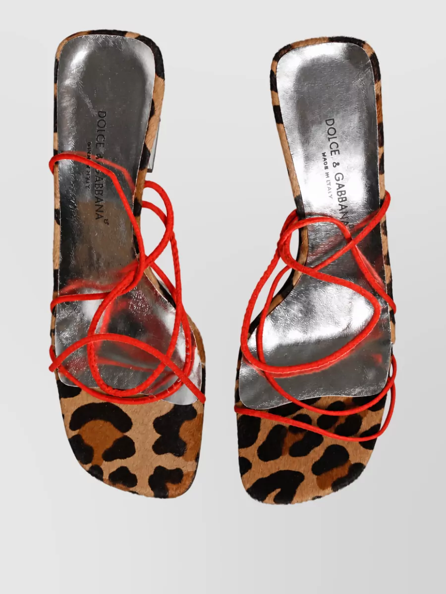 Dolce&Gabbana Leather Block Heel Mules