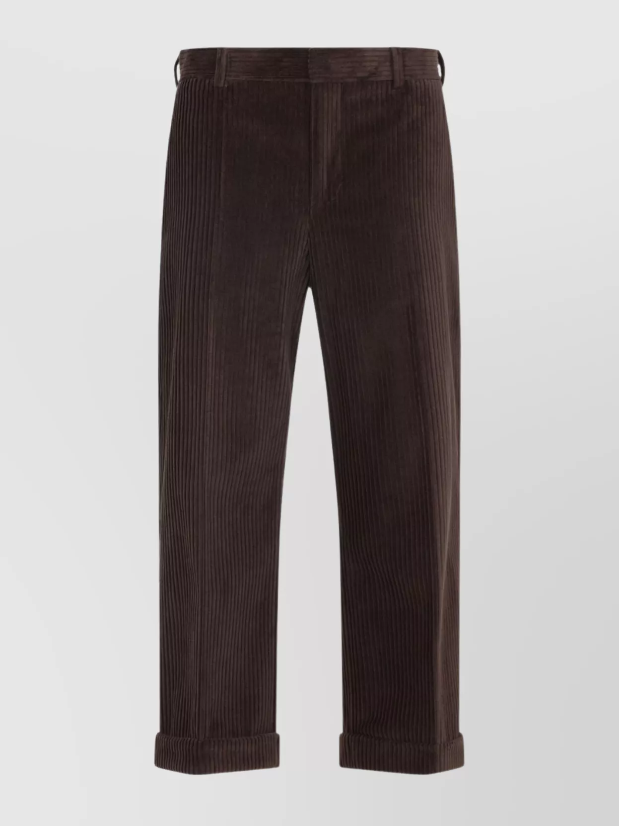 Moschino Straight-leg Trousers With Textured Corduroy Finish In Brown
