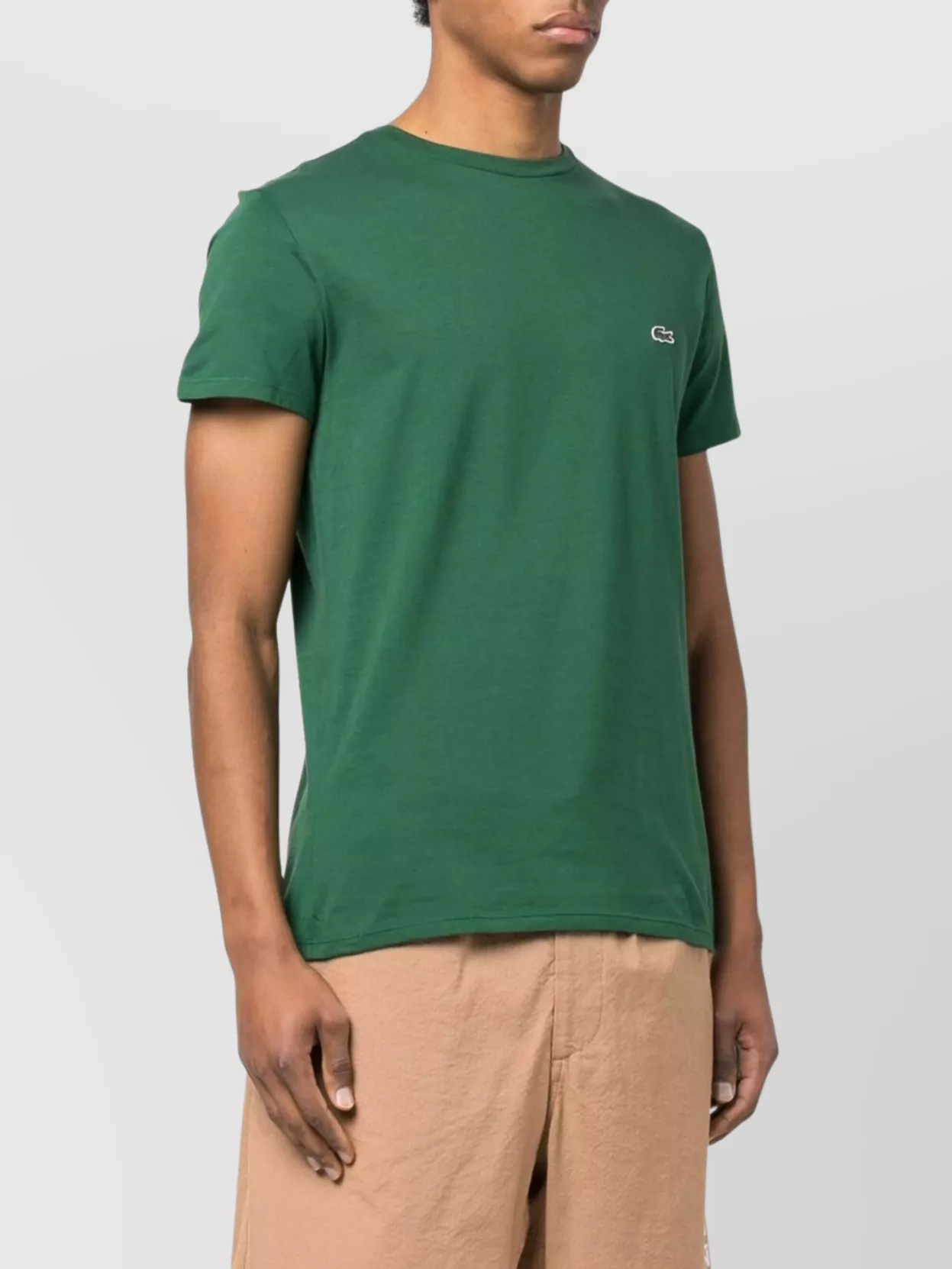 Lacoste Crew Neck Short Sleeve Straight Hem T-Shirt