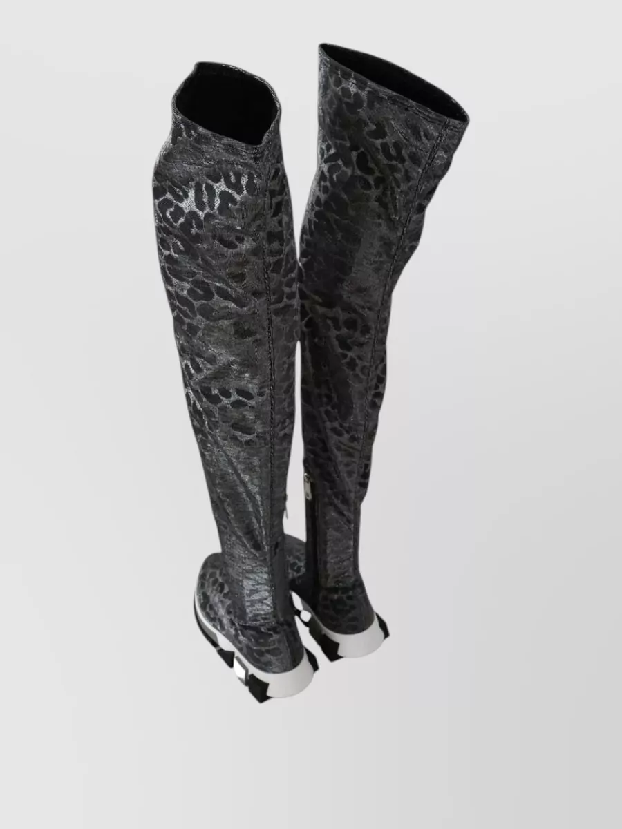Dolce&Gabbana Leopard-Print Over-The-Knee Boots