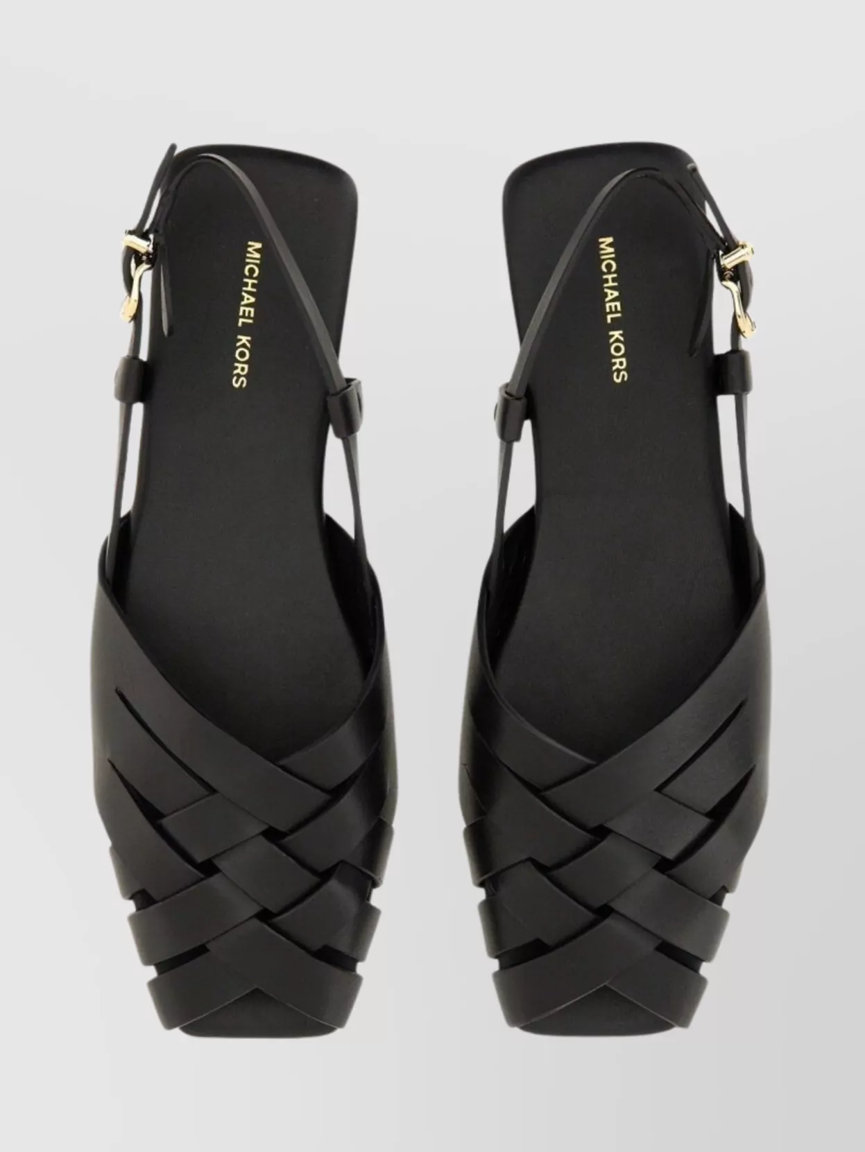 Michael Kors Black Laced Shoes With Crisscross Straps