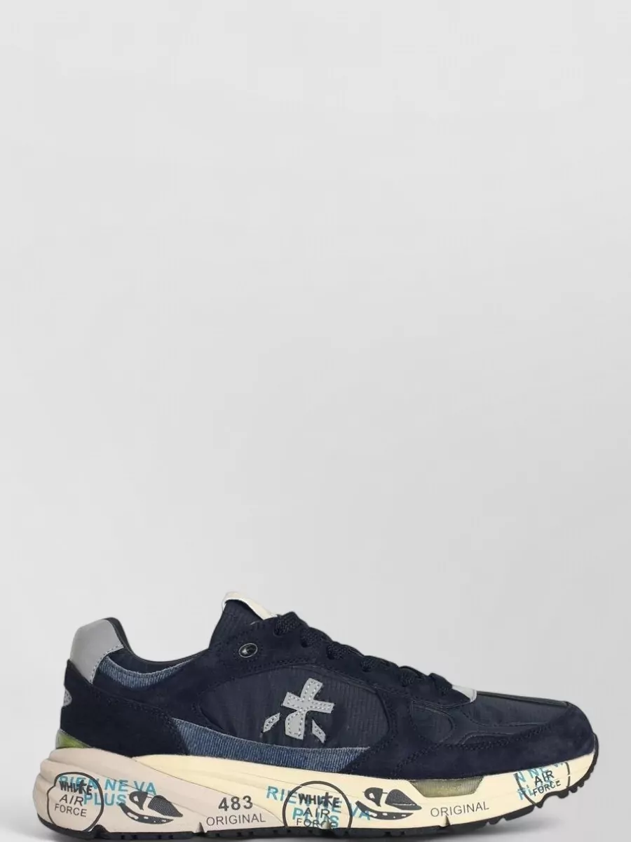 Premiata Mase 8020 Suede Blend Contrast Sole Sneakers