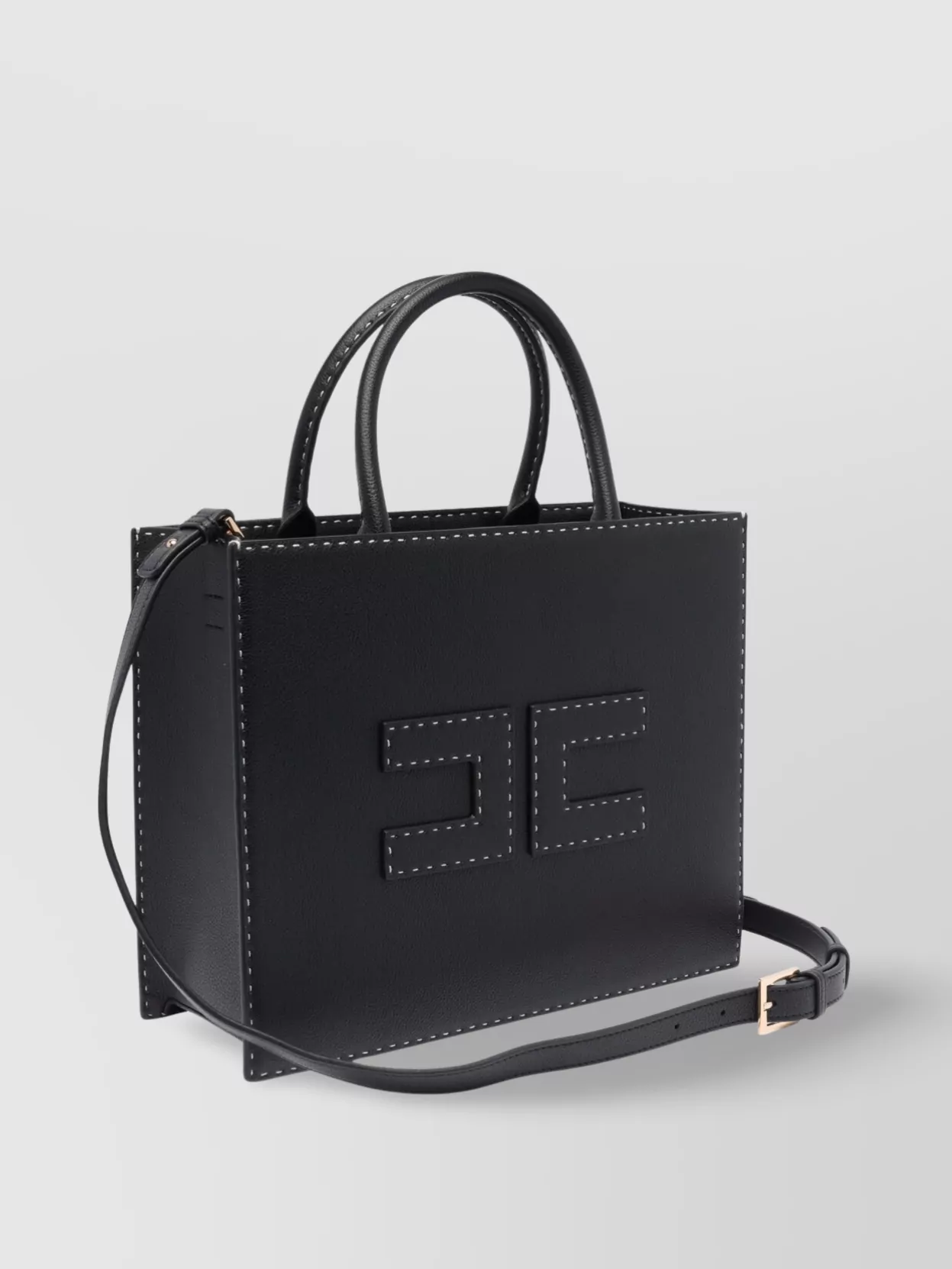 Elisabetta Franchi Stitched Tote Bag With Handles And Strap