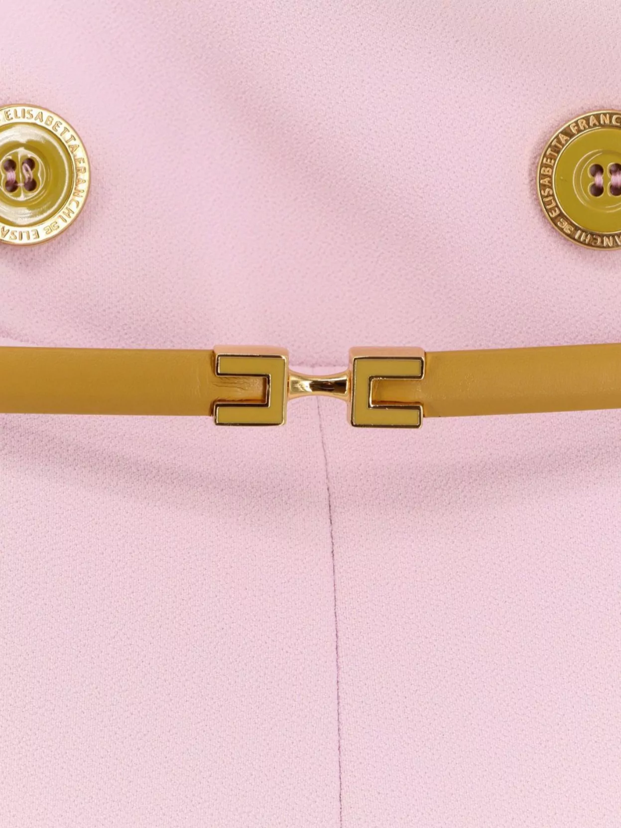 Elisabetta Franchi Jumpsuit With Shoulder Pads And Leather Belt