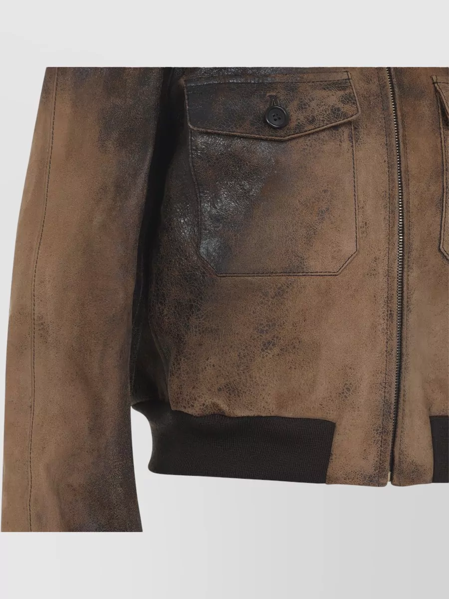 Miu Miu Jacket Buttoned Pockets Ribbed Cuffs Structured Hem