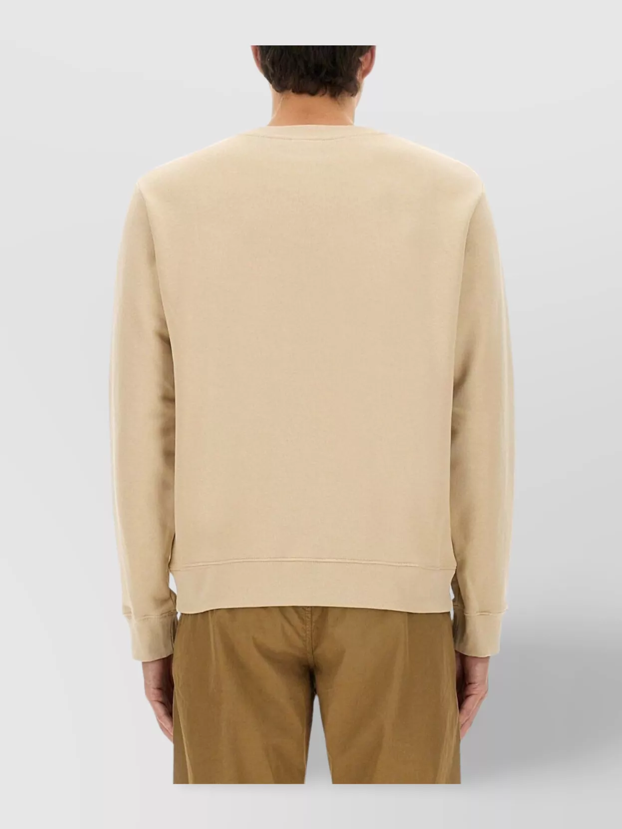 Apc Timeless Crewneck Sweater With Ribbed Details In Neutral