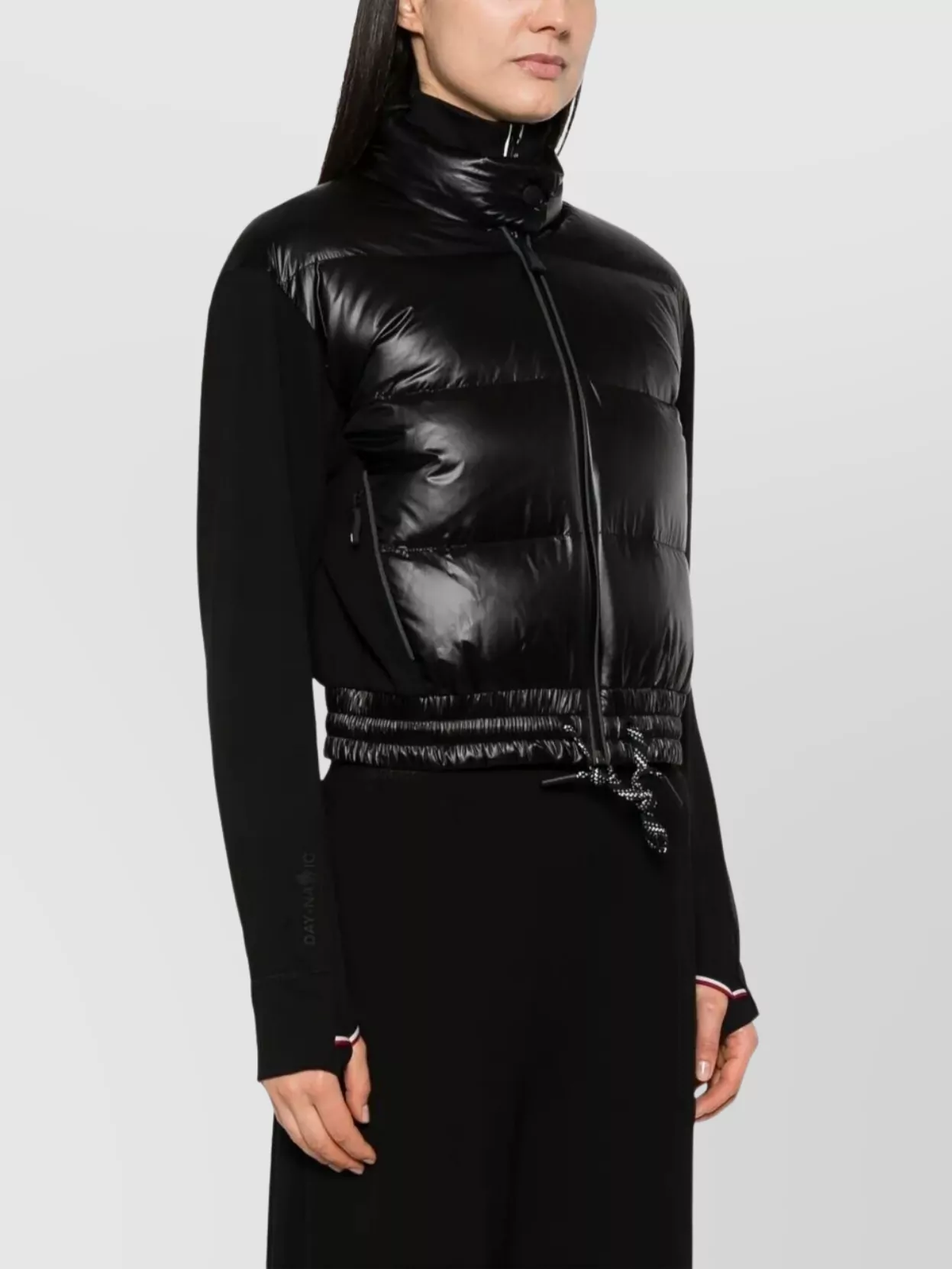 Moncler Padded Zip-Up Jersey Cardigan With Drawstring Hem