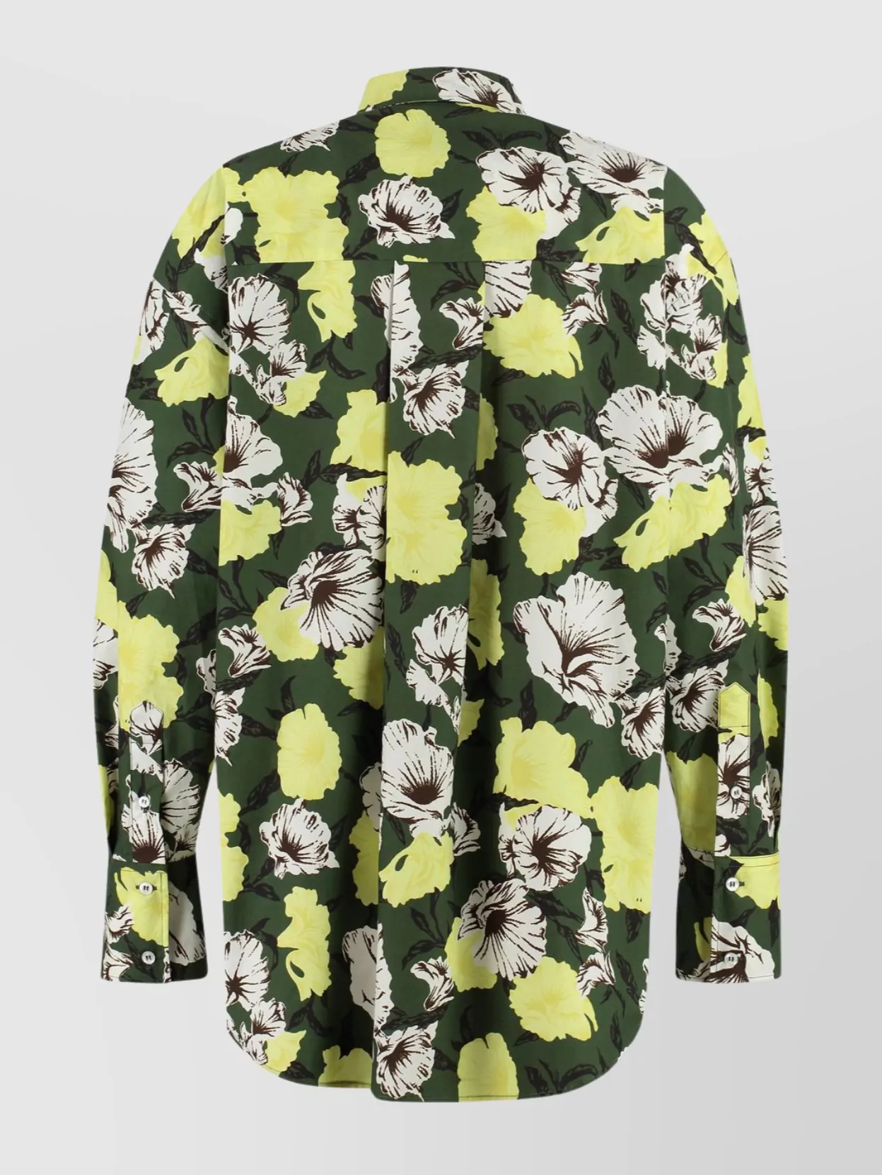 Msgm Cotton Shirt With Floral Print And Collar