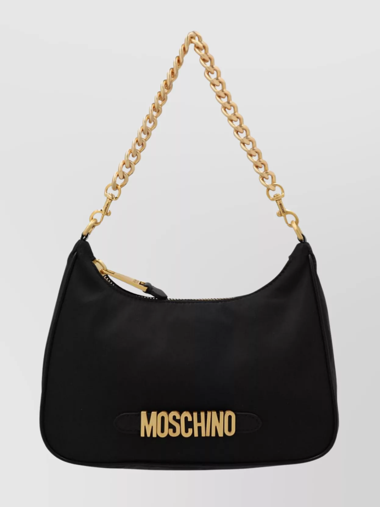 Shop Moschino Logo Chain Strap Shoulder Bag