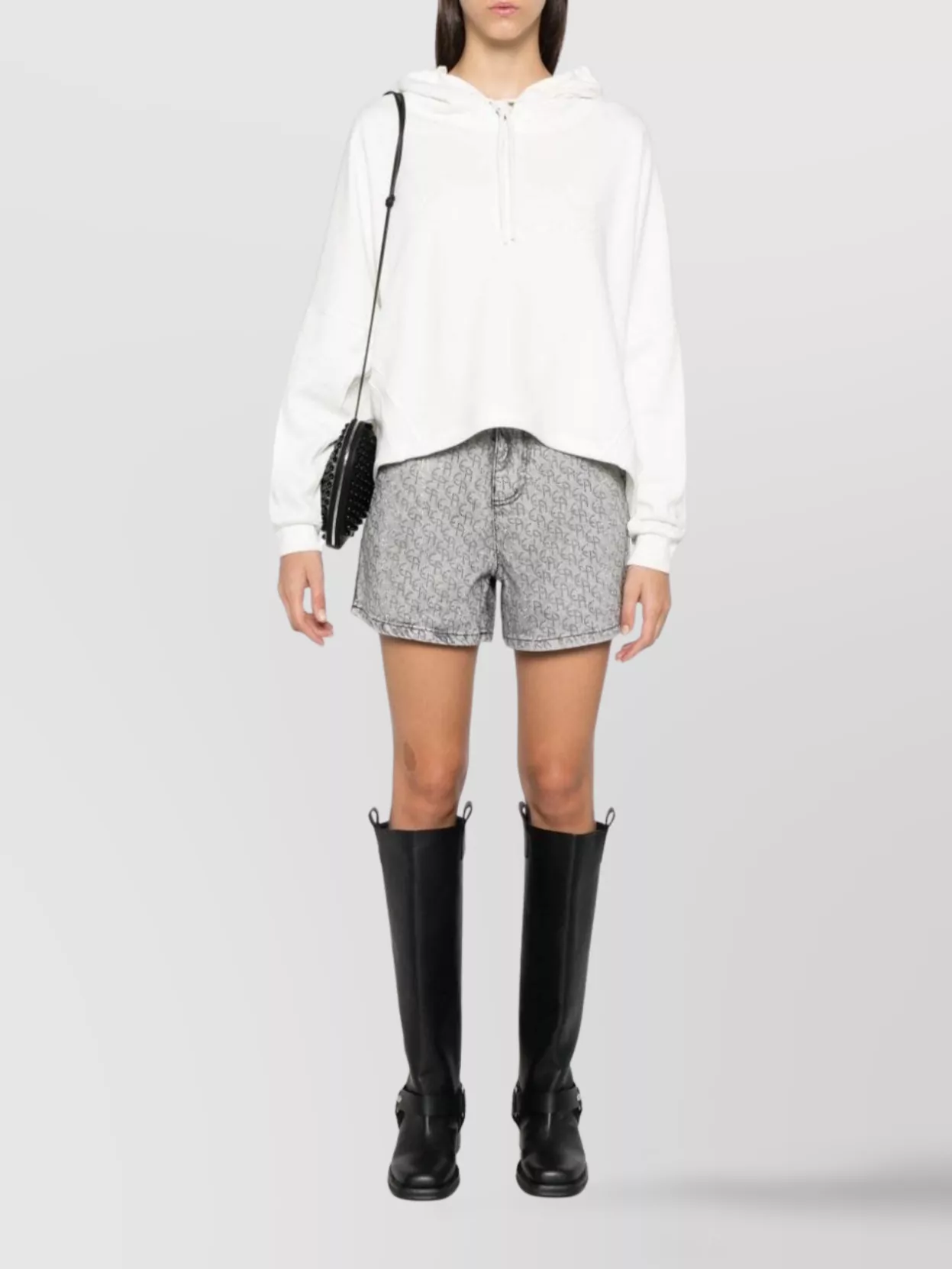 Emporio Armani Logo Hoodie Organic Cotton Drawstring Hem